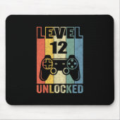 Level 12 Unlocked Shirt Funny Video Gamer 12th Bir Mousepad (Vorne)