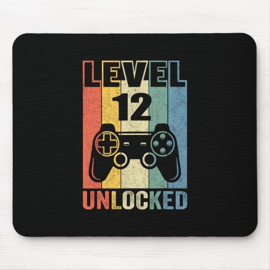 Level 12 Unlocked Shirt Funny Video Gamer 12th Bir Mousepad (Vorne)