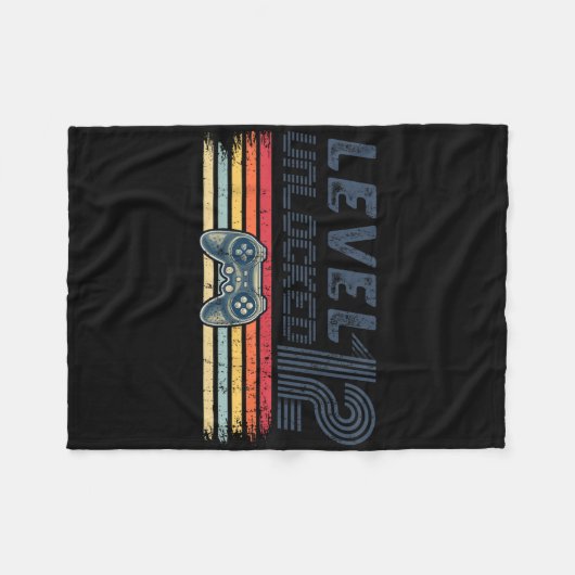 Level 12 Unlocked Video Game 12th Birthday Gamer B Fleecedecke (Vorderseite (Horizontal))