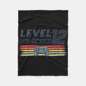 Level 12 Unlocked Video Game 12th Birthday Gamer B Fleecedecke (Vorderseite)