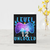Level 12 Unlocked Video Game 12th Birthday Gamer B Karte (Gelbe Blume)