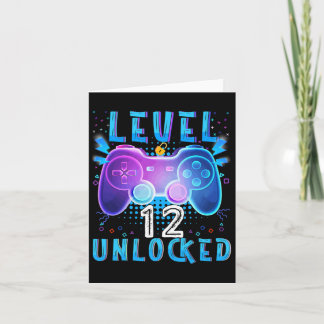 Level 12 Unlocked Video Game 12th Birthday Gamer B Karte