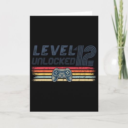 Level 12 Unlocked Video Game 12th Birthday Gamer B Karte (Vorderseite)
