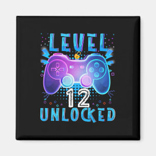 Level 12 Unlocked Video Game 12th Birthday Gamer B Magnet