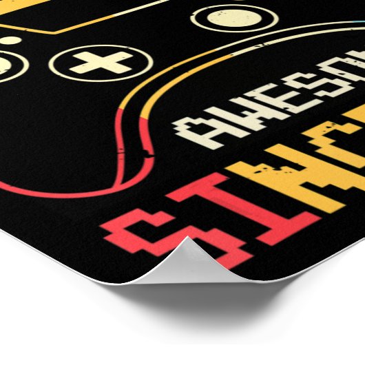 Level 12 Unlocked Video Game 12th Birthday Gamer B Poster (Ecke)