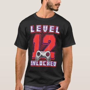 Level 12 Unlocked Video Game 12th Birthday Gamer B T-Shirt