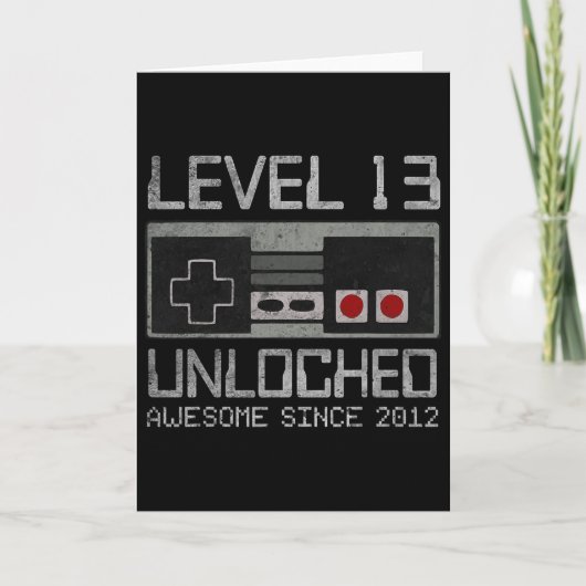 Level 13 freigeschaltet 13. Geburtstag 13-jähriges Karte (Vorderseite)