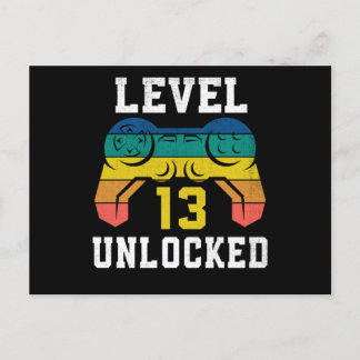 Level 13 freigeschaltet, 13. Geburtstag eines Game Postkarte