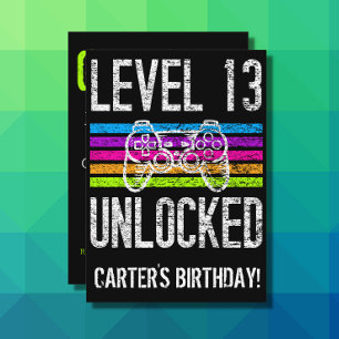 Level 13 freigeschaltet 13. Geburtstag Personalisi Einladung