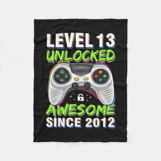Level 13 freigeschaltet Awesome seit dem 13. Gebur Fleecedecke (Vorderseite)