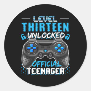 Level 13 freigeschaltet Offizielles Teenager-Video Runder Aufkleber