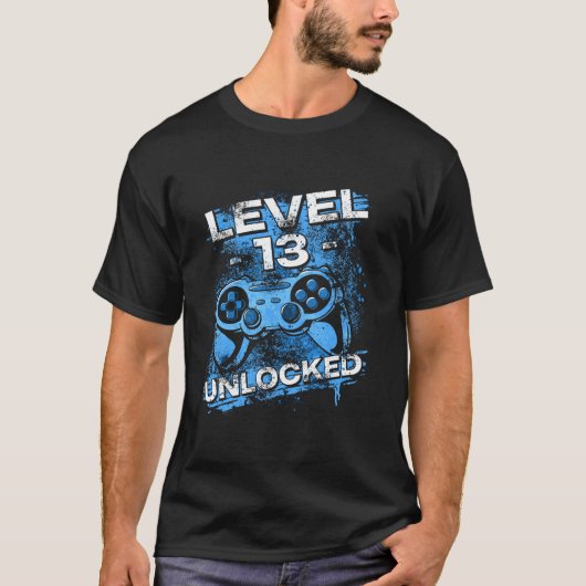 Level 13 Unlock Gaming Gamer T-Shirt (Vorderseite)