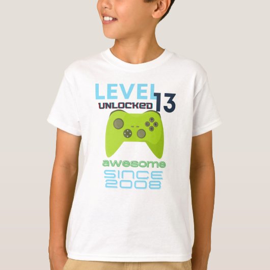 Level 13 Unlock Phantastisch 2008 Video Gamer T-Shirt (Vorderseite)