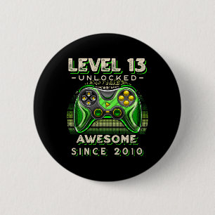 Level 13 Unlock Video Game 13. Geburtstag 13 Jahre Button