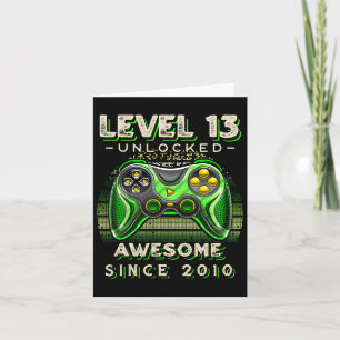 Level 13 Unlock Video Game 13. Geburtstag 13 Jahre Karte