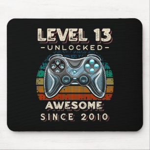 Level 13 Unlock Video Game 13. Geburtstag 13 Jahre Mousepad