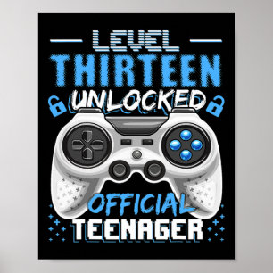 Level 13 Unlocked Offial Teenager Video Game 13t Poster