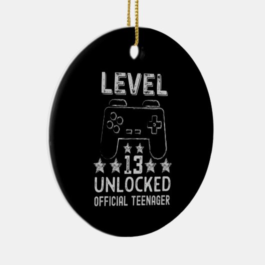 Level 13 unlocked official teenager 13th birthday keramik ornament (Rechts)