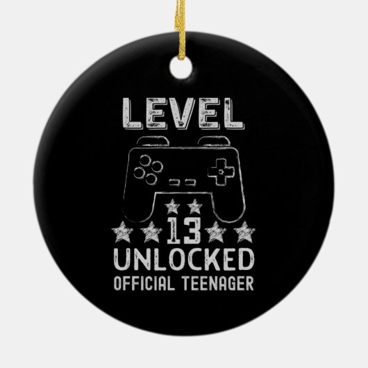 Level 13 unlocked official teenager 13th birthday keramik ornament (Hinten)