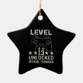 Level 13 unlocked official teenager 13th birthday keramik ornament (Vorne)