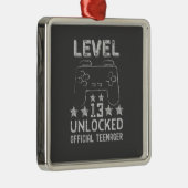 Level 13 unlocked official teenager 13th birthday ornament aus metall (Rechts)