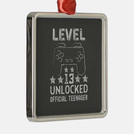 Level 13 unlocked official teenager 13th birthday ornament aus metall (Rechts)