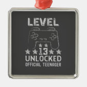 Level 13 unlocked official teenager 13th birthday ornament aus metall (Vorne)