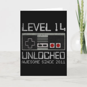 Level 14 freigeschaltet 14. Geburtstag 14-jähriger Karte