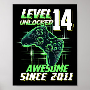 Level 14 freigeschaltet Awesome seit dem 14. Gebur Poster