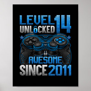 Level 14 freigeschaltet Geschenke für 14-jährige J Poster