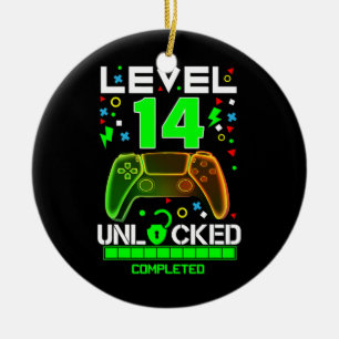 Level 14 freigeschaltet Videospiel 14. Geburtstag  Keramik Ornament