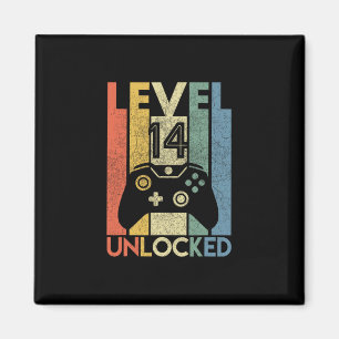 Level 14 freigeschaltetes Shirt Lustiger Videospie Magnet