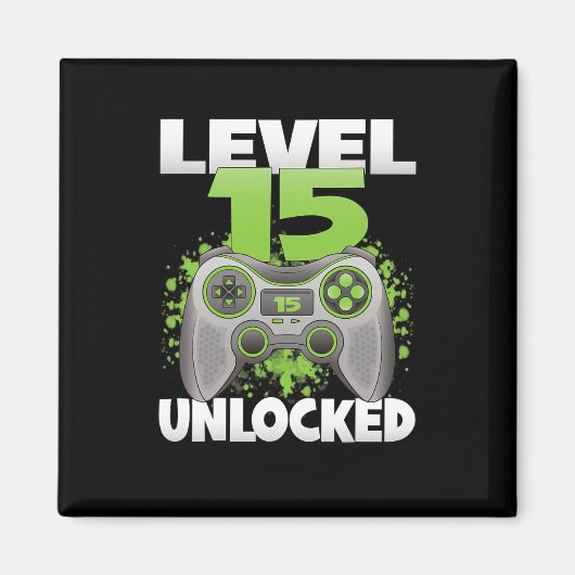 Level 15 freigeschaltet Videospiel 15. Geburtstag Magnet (Vorne)