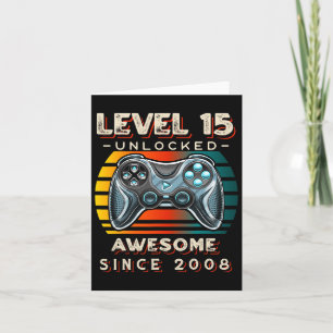 Level 15 Unlock Video Game 15. Geburtstag 15 Jahre Karte
