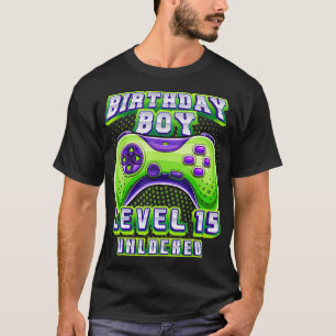 Level 15 Unlock Video Game 15. Geburtstag Gamer B T-Shirt