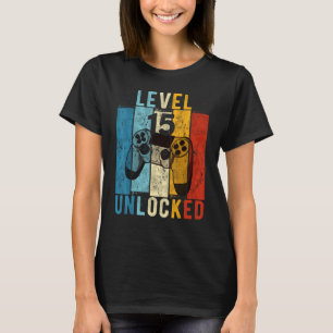Level 15 Unlock Video Gamer 15 Jahre alt 15. Bir T-Shirt