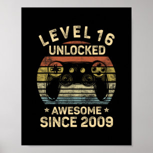 Level 16 freigeschaltet 16. Geburtstag Geschenke f Poster