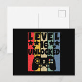Level 16 freigeschaltet postkarte (Vorne/Hinten)