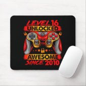 Level 16 Unlocked 16 Year Old Boys 16th Birthday B Mousepad (Mit Mouse)