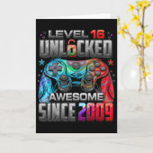 Level 16 Unlocked Awesome Since 2009 16th Birthday Karte (Gelbe Blume)
