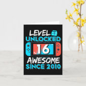 Level 16 Unlocked Awesome Since 2010 16th Birthday Karte (Gelbe Blume)