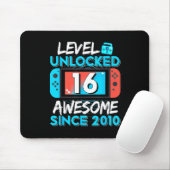 Level 16 Unlocked Awesome Since 2010 16th Birthday Mousepad (Mit Mouse)