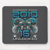 Level 16 Unlocked Awesome Since 2010 16th Birthday Mousepad (Vorne)