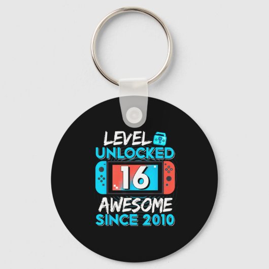 Level 16 Unlocked Awesome Since 2010 16th Birthday Schlüsselanhänger (Vorderseite)