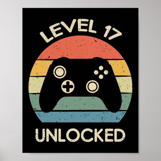 Level 17 freigeschaltet 17. Gaming-Geburtstag-Cont Poster (Vorne)