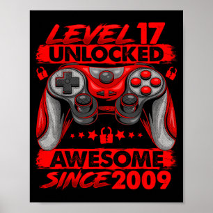 Level 17 freigeschaltet 17-jährige Jungen 17. Gebu Poster