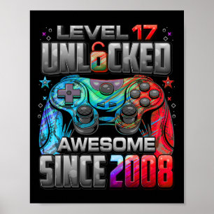 Level 17 freigeschaltet Großartig seit dem 17. Geb Poster