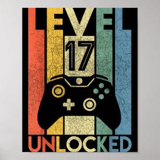 Level 17 freigeschaltetes Shirt Lustiger Videospie Poster