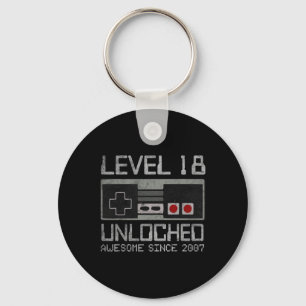 Level 18 freigeschaltet 18. Geburtstag 18 Jahre al Schlüsselanhänger