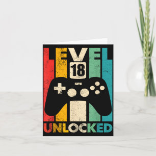Level 18 freigeschaltet 18. Geburtstag Retro-Video Karte